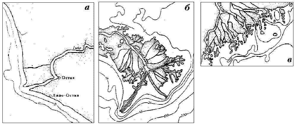 Форма дельты реки. Типы дельт рек. Типы речных дельт. Дельта реки схема. Строение речных дельт.