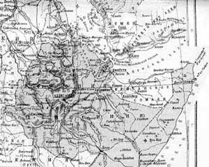Британское Сомали на карте послевоенной Восточной Африки Малый атлас Мира. 1955
