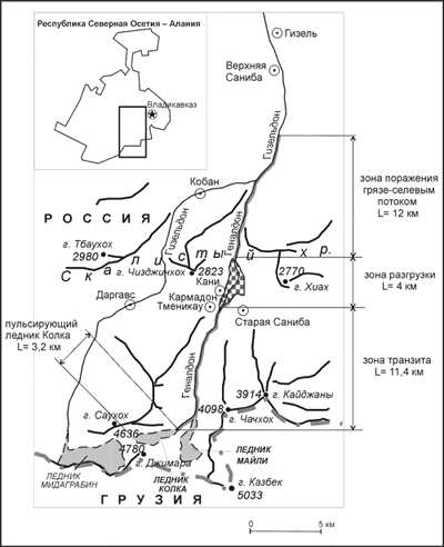 Кармадонское ущелье карта