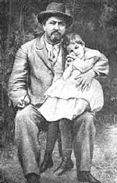 Д.Н. Мамин-Сибиряк с дочерью Аленушкой (ей посвящены известные «Аленушкины сказки»)