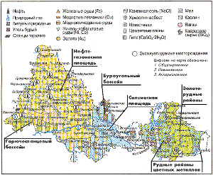 Карта полезных ископаемых оренбургской области