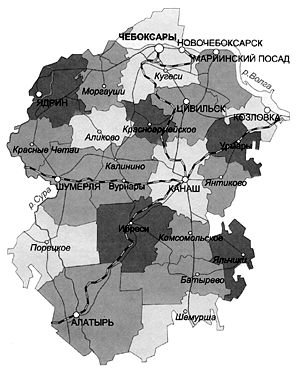 Административная карта чувашии