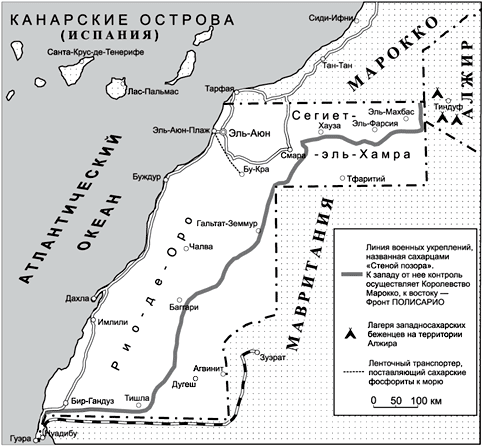 Обзорная карта Западной Сахары