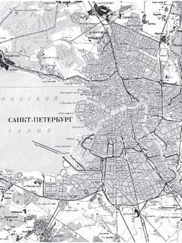 Рис. 1. Общая схема планировки Москвы (а) и Санкт-Петербурга (б)