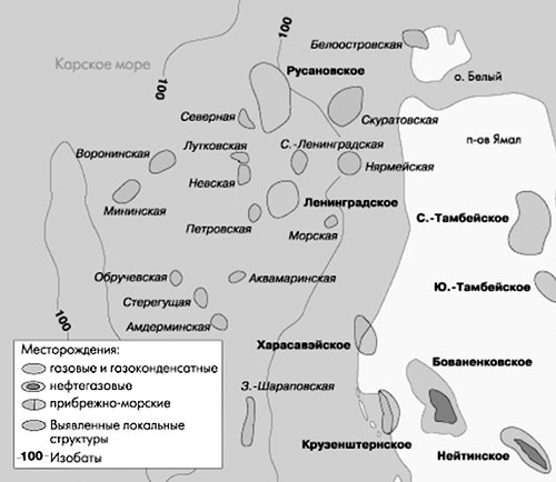 Харампурское месторождение на карте