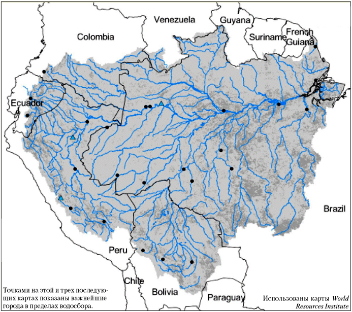 Найдите на карте реку амазонка