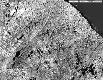 Рис. 3. Космический снимок части Кольского полуострова с сайта http://maps.google.com.