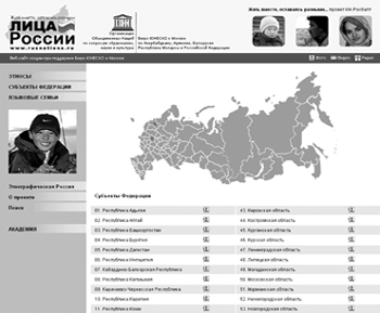 Рис. 4. Сайт «Лица России»: www. rusnations.ru